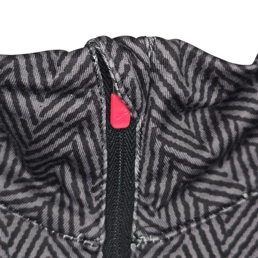 Athleta Womens Herringbone Print Pink Side Stripe Quarter Zip Pullover Medium - Picture 3 of 9